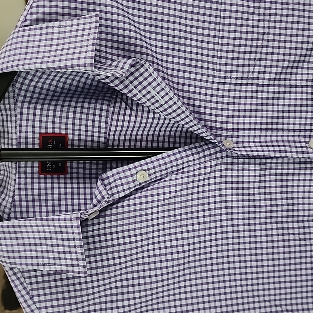 UNTUCKit Boundriotte Slim Fit Purple Checkered Button Down Shirt - Picture 4 of 13